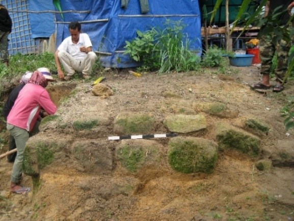 Archaeological excavations on the west side of the ancient ancient staircase